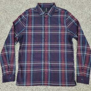 Lululemon Masons Peak Plaid Flannel Button Down Shirt Mens Large